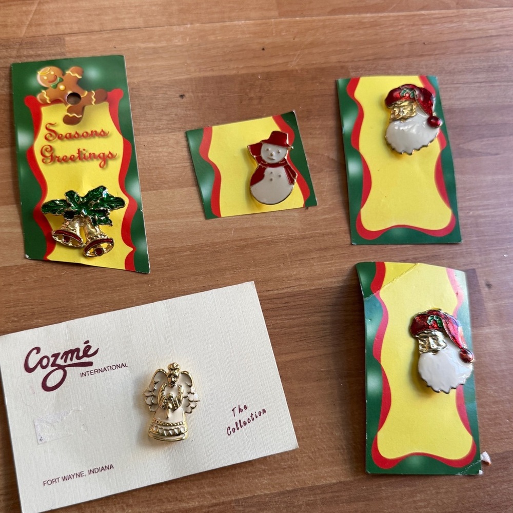 Christmas pin bundle nwt snowman angel Santa